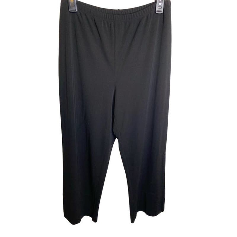 J Jill black elastic waistband slinky stretch crop pants Sz Medium Petite Black